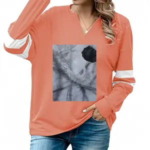 Women Seed V-neck Loose Sweatshirt