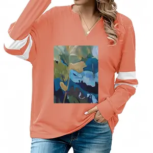 Women October V-neck Loose Sweatshirt