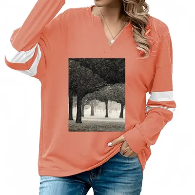 Women The Park V-neck Loose Sweatshirt