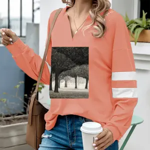 Women The Park V-neck Loose Sweatshirt