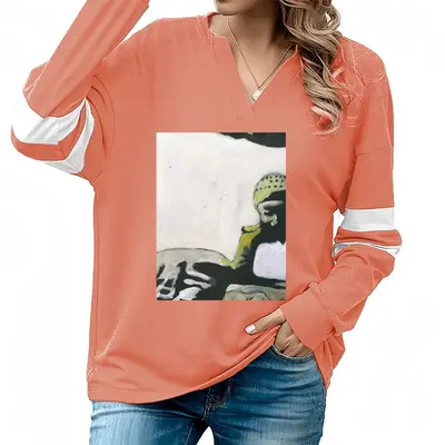 Women Starvation V-neck Loose Sweatshirt