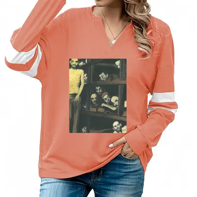 Women Appearing V-neck Loose Sweatshirt