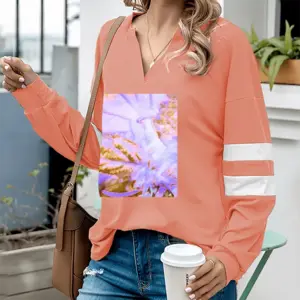 Women Winged Booby V-neck Loose Sweatshirt