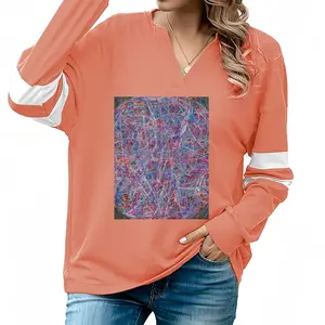 Women Rondo#19 V-neck Loose Sweatshirt