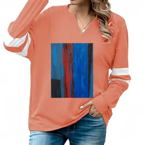 Women Autumn Begins 2015 V-neck Loose Sweatshirt