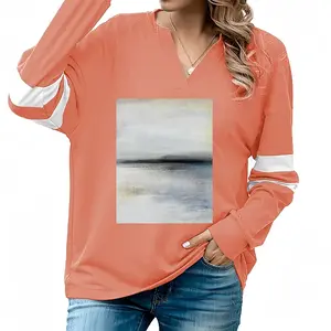 Women Light Follows V-neck Loose Sweatshirt