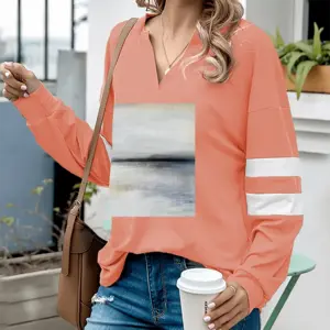 Women Light Follows V-neck Loose Sweatshirt