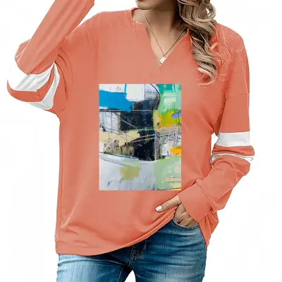 Women Delaware V-neck Loose Sweatshirt