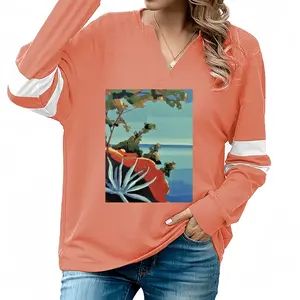 Women On The French Riviera Near Frejus V-neck Loose Sweatshirt