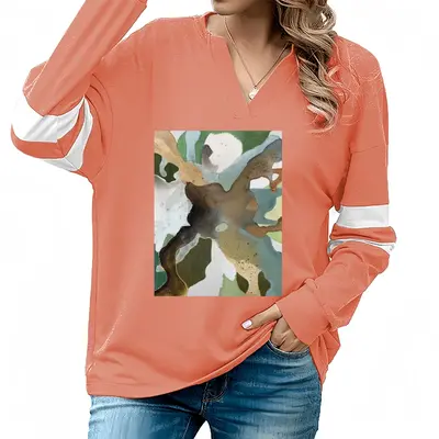 Women Beach Day V-neck Loose Sweatshirt