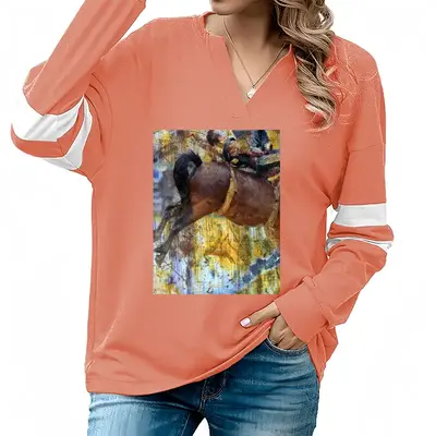 Women Untitled V-neck Loose Sweatshirt