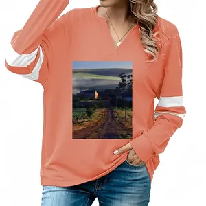 Women Australia Sunset V-neck Loose Sweatshirt