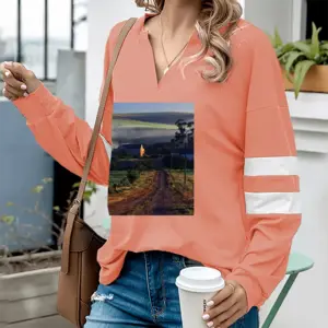 Women Australia Sunset V-neck Loose Sweatshirt