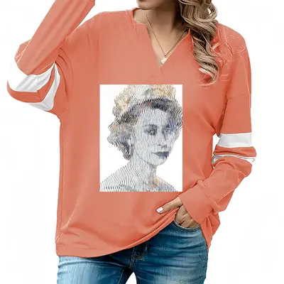 Women Queen Elizabeth 2 V-neck Loose Sweatshirt