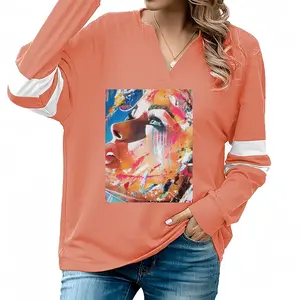 Women Fascination V-neck Loose Sweatshirt