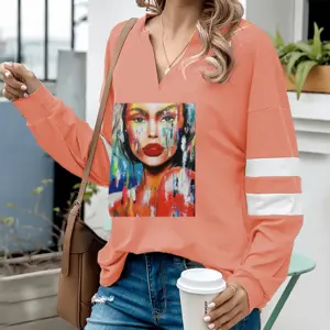 Women Summer Rain V-neck Loose Sweatshirt