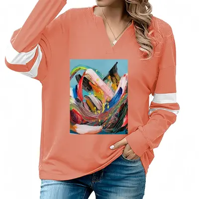 Women Hear The Ocean V-neck Loose Sweatshirt