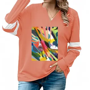 Women Wondaland V-neck Loose Sweatshirt