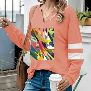 Women Wondaland V-neck Loose Sweatshirt