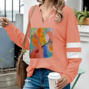 Women Heavenly Loves V-neck Loose Sweatshirt