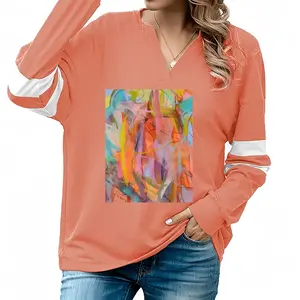 Women Luminous Freedom V-neck Loose Sweatshirt