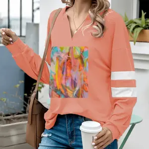 Women Luminous Freedom V-neck Loose Sweatshirt