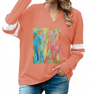 Women The Union V-neck Loose Sweatshirt