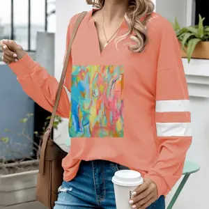 Women The Union V-neck Loose Sweatshirt