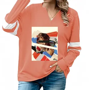 Women Victory Lap V-neck Loose Sweatshirt