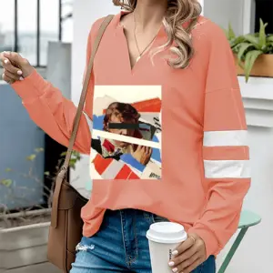 Women Victory Lap V-neck Loose Sweatshirt