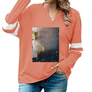 Women Passage V-neck Loose Sweatshirt