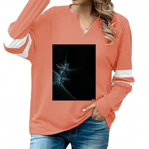 Women Traveling V-neck Loose Sweatshirt