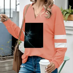 Women Traveling V-neck Loose Sweatshirt