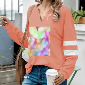 Women Sketchpad 9224 V-neck Loose Sweatshirt