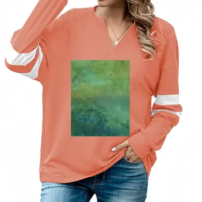 Women Expressions V-neck Loose Sweatshirt