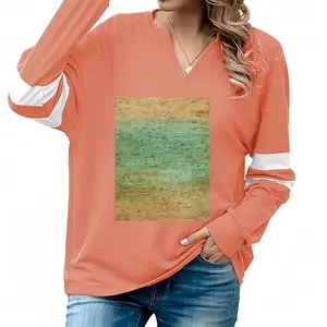 Women Wind Swept V-neck Loose Sweatshirt