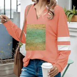 Women Wind Swept V-neck Loose Sweatshirt