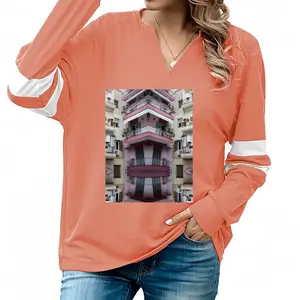 Women Fraise 3 V-neck Loose Sweatshirt