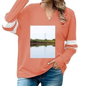 Women Inertia V V-neck Loose Sweatshirt