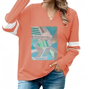 Women Romantic Streets V-neck Loose Sweatshirt