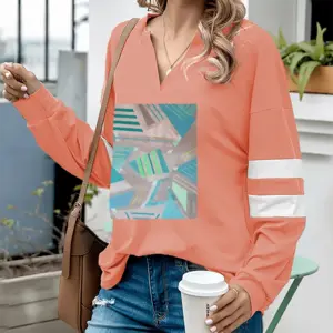 Women Romantic Streets V-neck Loose Sweatshirt