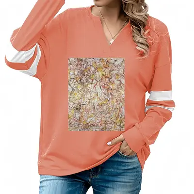 Women Strokes 11 V-neck Loose Sweatshirt