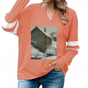 Women Old Mill V-neck Loose Sweatshirt