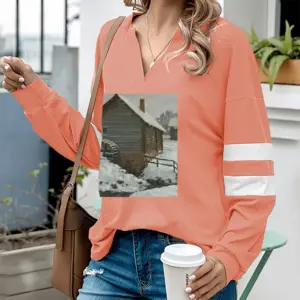 Women Old Mill V-neck Loose Sweatshirt