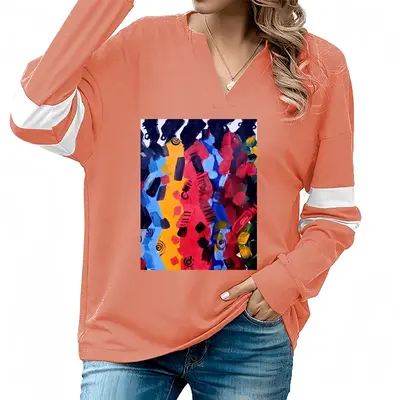 Women Unknown V-neck Loose Sweatshirt