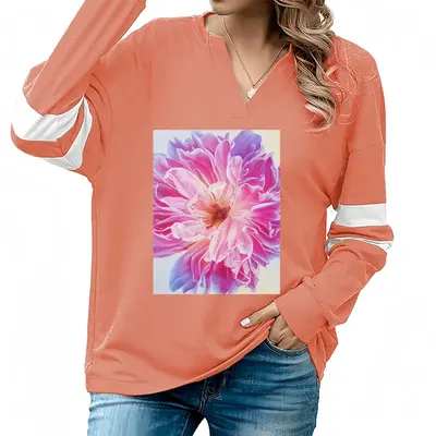 Women Sweet Love V-neck Loose Sweatshirt