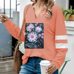 Women Dreamy And Inspired V-neck Loose Sweatshirt