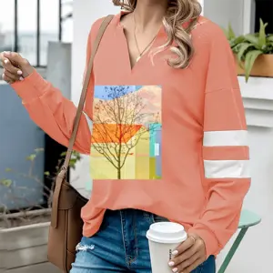 Women Tree I V-neck Loose Sweatshirt