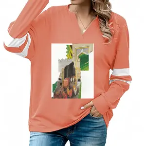 Women Procession V-neck Loose Sweatshirt