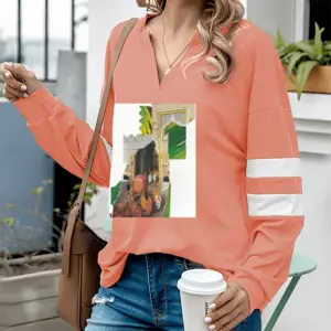 Women Procession V-neck Loose Sweatshirt